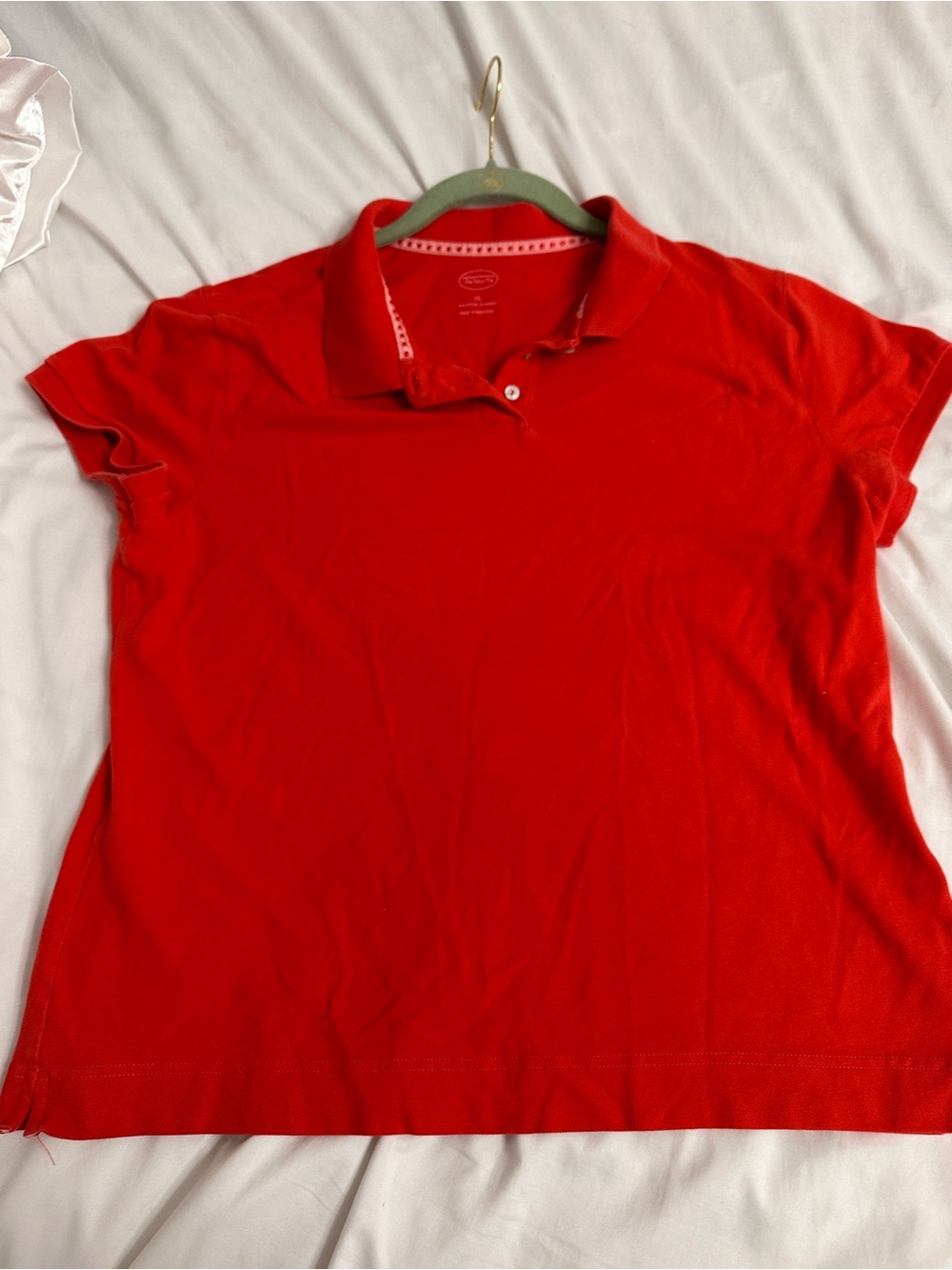 Talbots Red Cotton Blend Polo Top Size XL